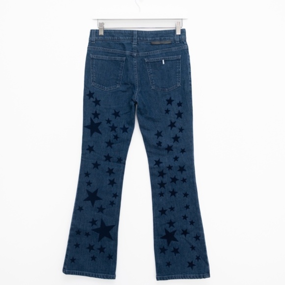 Stella McCartney. Blue Star Print Denim Flared Jeans. - Picture 2 of 11
